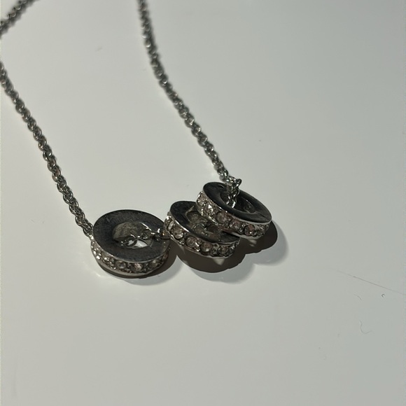 3 Small Circle Diamond Necklace - Picture 3 of 4